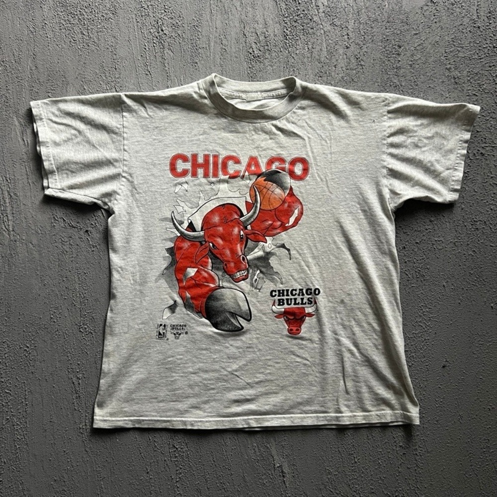 Vintage Chicago Bulls Shirt Medium Grey 1990s NBA‎